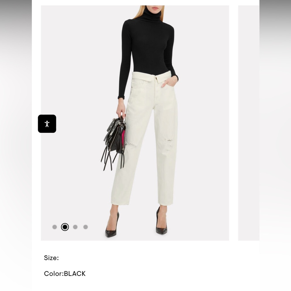 Re/done Rib Turtleneck Bodysuit in Black